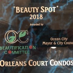 2021, 2018, 2016, 2014, 2011 Ocean City Beauty Spot Awards for Orleans Court!