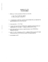 September 25 Treasurer’s Report