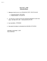 November 7 Treasurer’s Report