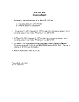 March 12 Treasurer’s Report