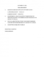 September 17 Treasurer’s Report