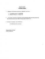 March 11 Treasurer’s Report