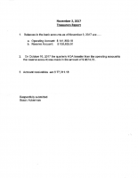 November 4 Treasurer’s Report