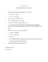 May 16 Treasurer’s Report