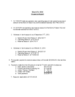 March 22 Treasurers Report